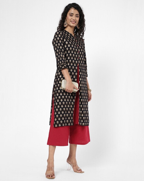 Buy Online: Stylish Black Bandhani A-Line Kurti Set – Bavis Clothing