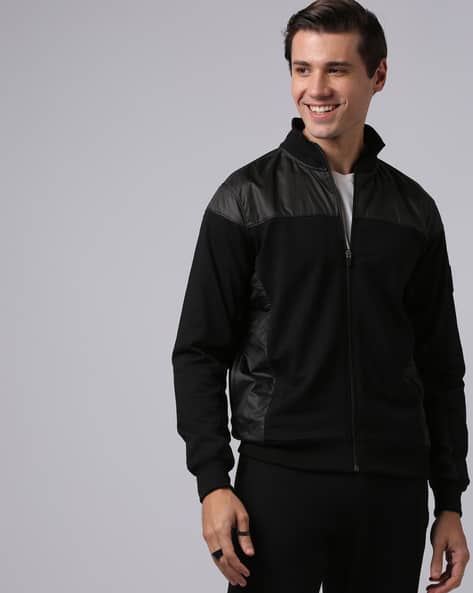 Cut Sew Zip-Front Sweatshirt