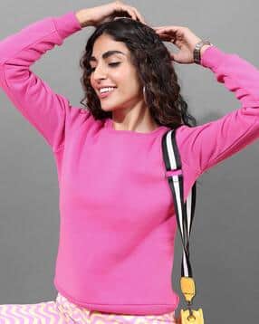 Slim Fit Crew-Neck Sweatshirt-image-0