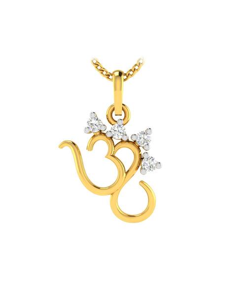 Avsar Yellow Gold OM Shape God Pendant