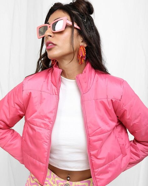 Buy Fame Forever By Lifestyle Women Pink Solid Bomber - Jackets for Women  6919526 | Myntra