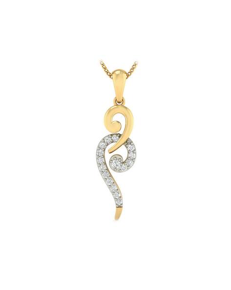 Avsar Seema Yellow Gold American Diamond-Studded Pendant