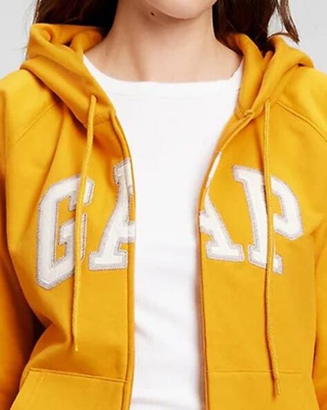 gap logo zip hoodie in fleece