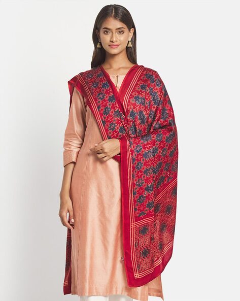 Printed Duppata with Line Border Price in India