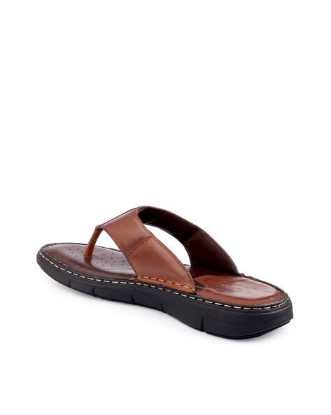 Genuine Leather Thong Strap Flip Flops