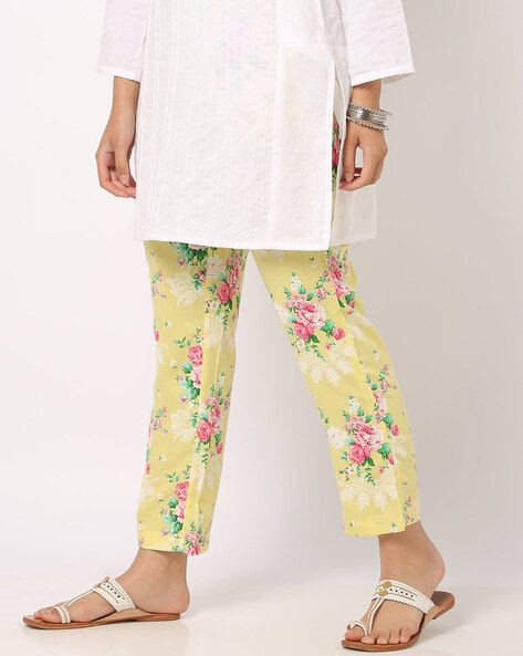 Floral Print Pants with Insert Pockets Price in India