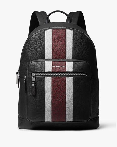 Hudson Logo Stripe and Leather Backpack