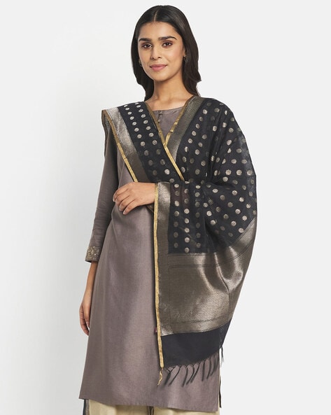 Polka-Dot Woven Dupatta Price in India