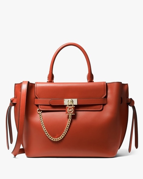 Michael Kors Hamilton Large Leather Satchel Handbag