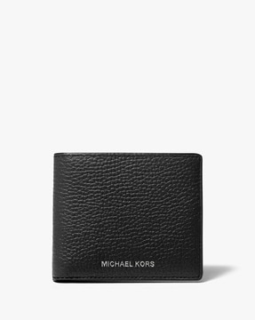 Buy Michael Kors Hudson Pebbled Leather Slim Billfold Wallet | Black Color  Men | AJIO LUXE