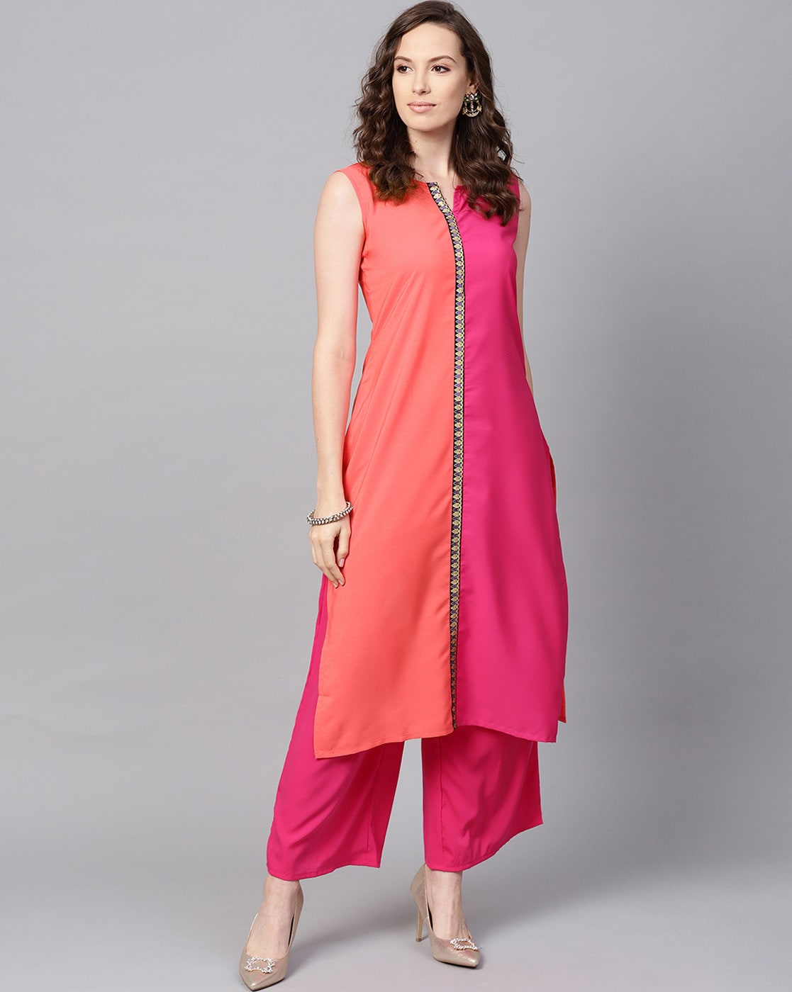 pink colour ka kurta