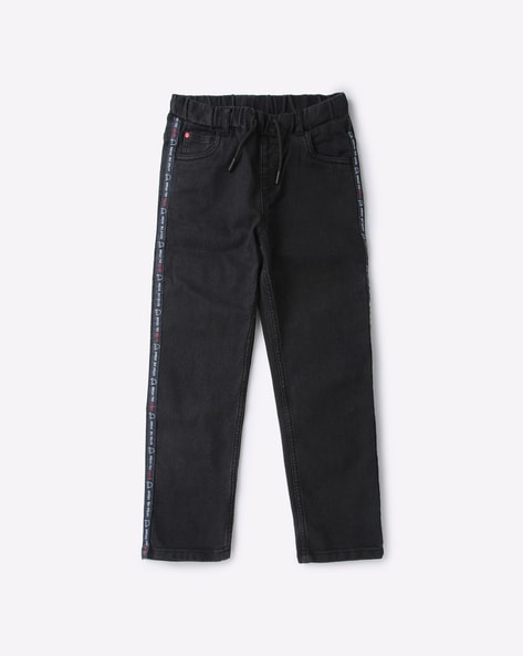 Jeans with Elasticated Drawstring Waist