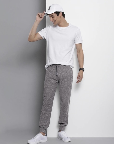 Heathered Slim Fit Flat-Front Joggers