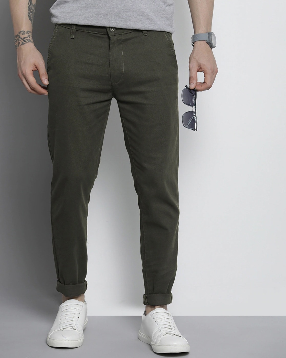 Buy Charcoal Grey Trousers & Pants for Men by The Indian Garage Co Online