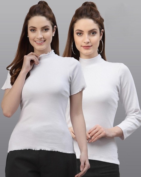 White Turtle Neck - Buy White Turtle Neck online in India