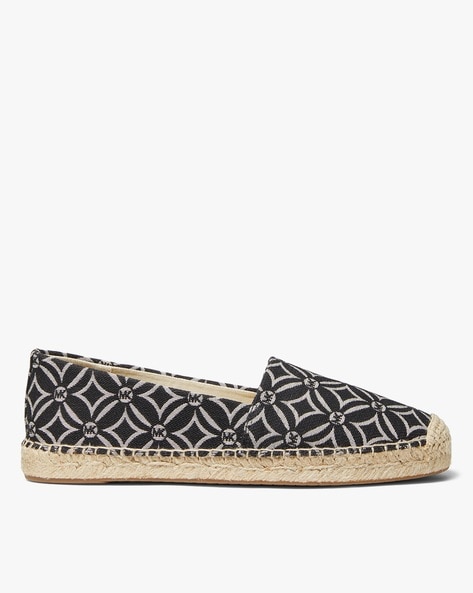 Buy Michael Kors Kendrick Logo & Leather Slip-On Espadrilles | Black Color  Women | AJIO LUXE