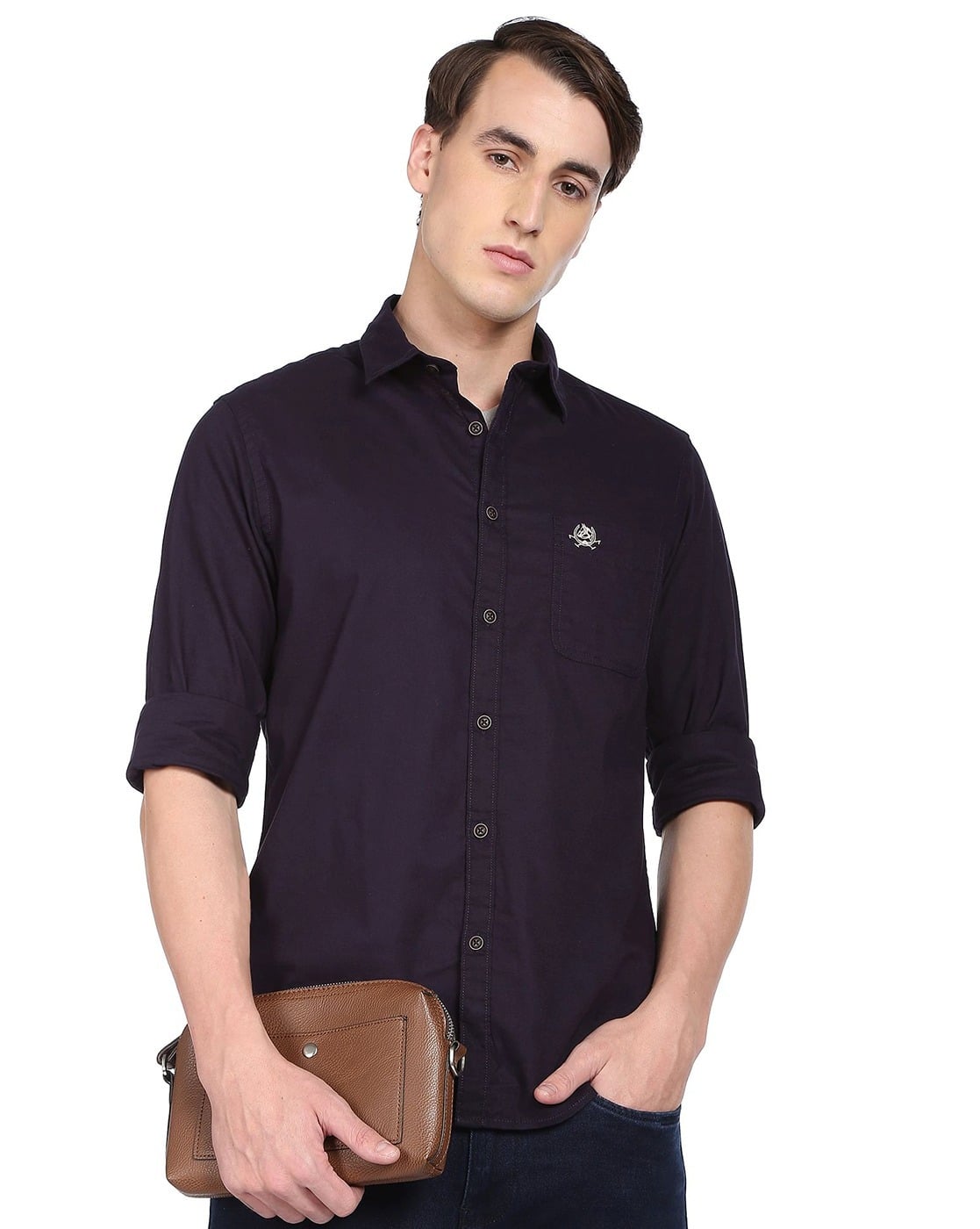 U.S. Polo Assn. Shirt with Patch Pocket For Men (Black, M)