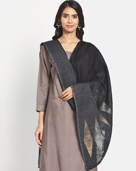 Woven Dupatta with Geometric Pattern Price in India
