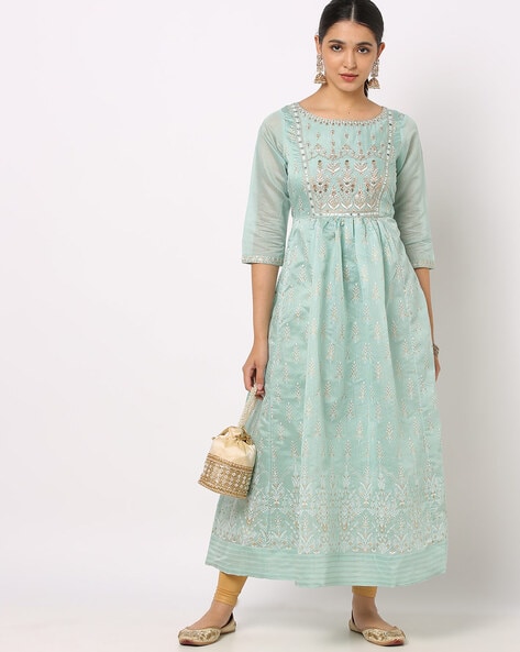 A-Line Anarkali New Designer Printed Long Rayon Kurti At Wholesale Rate at  Rs 495/piece in Surat