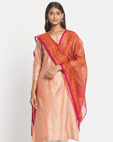 Woven Dupatta with Contrast Border Price in India