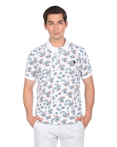 Floral print outlet polo