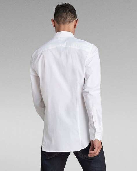 white raw shirt