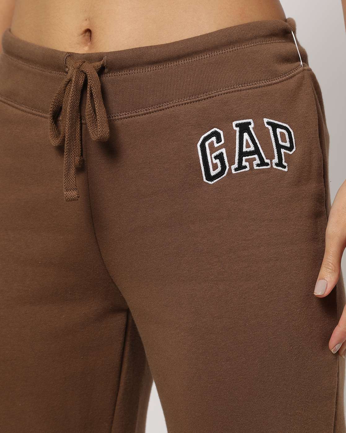 Gap - Brown Textured Bootcut Pants Cotton Spandex Elastane