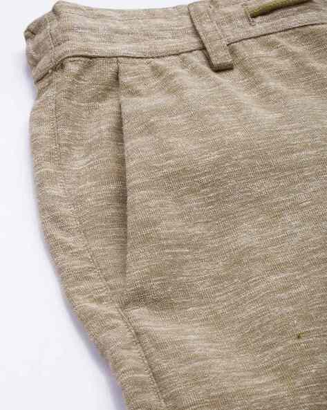 Heathered Slim Fit Flat-Front Joggers