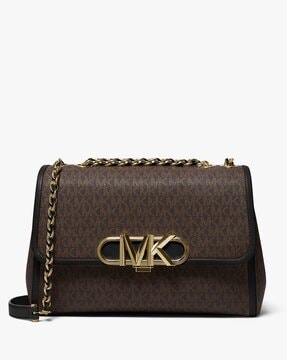 Buy Michael Kors Parker Extra-Large Logo Shoulder Bag | Brown & Black Color  Women | AJIO LUXE