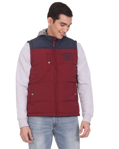 Hooded Puffer Vest Maroon Puffer Jacket Mens Buy Maroon Jackets