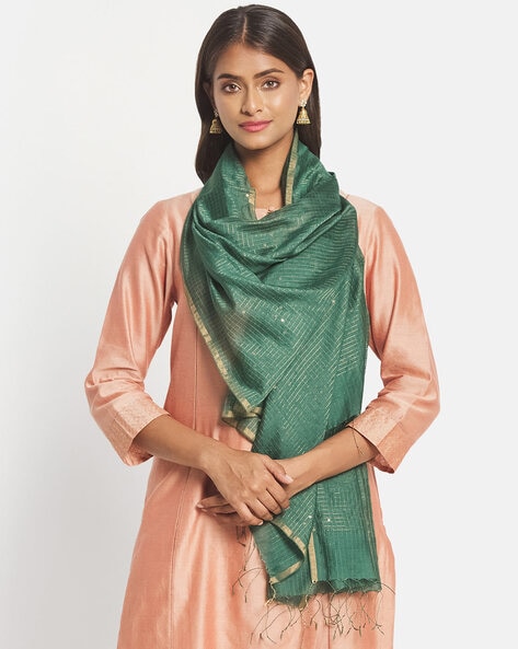 Silk Blend Woven Stole Price in India