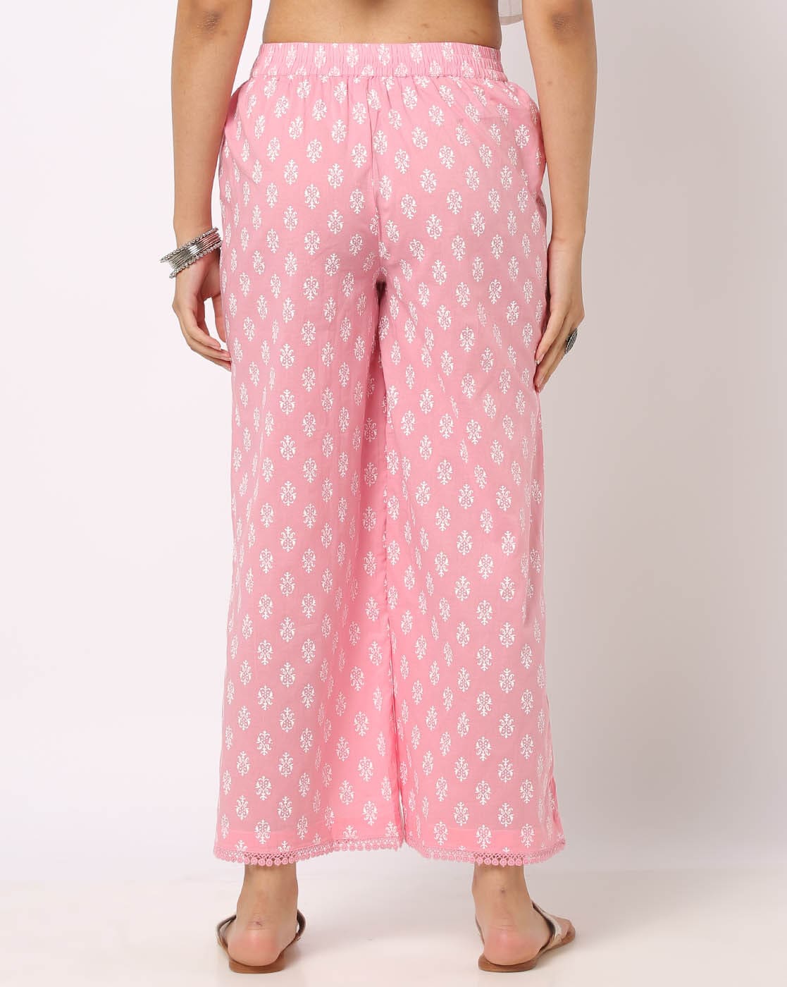 Go Colors palazzowomenindianwear  Buy Go Colors Women Baby Pink Solid  Cotton Wide Leg Pants Online  Nykaa Fashion