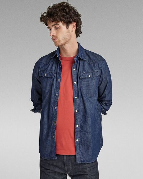 G star best sale denim shirt