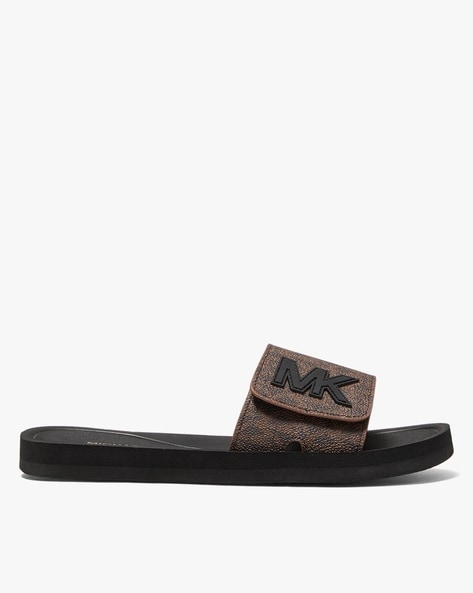 Buy Michael Kors Signature Logo Slides | Brown Color Women | AJIO LUXE