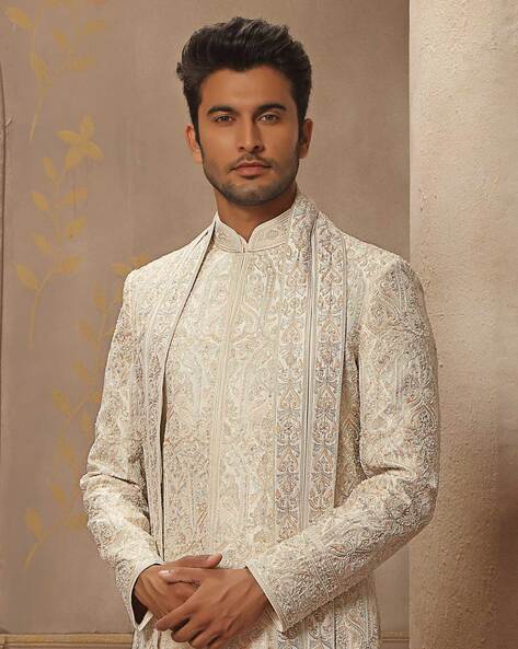 Silver sherwani outlet