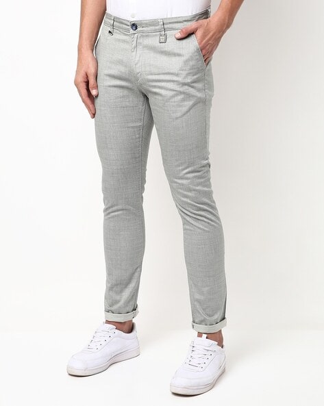 Plain Weave 4-Bar Low Rise Skinny Trousers | Thom Browne