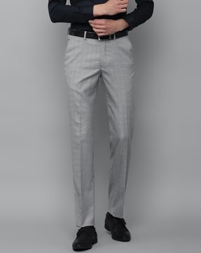 Slacks and Chinos Casual trousers and trousers for Men Grey Canali Wool Straight-leg Tailored Trousers in Grey Mens Clothing Trousers 