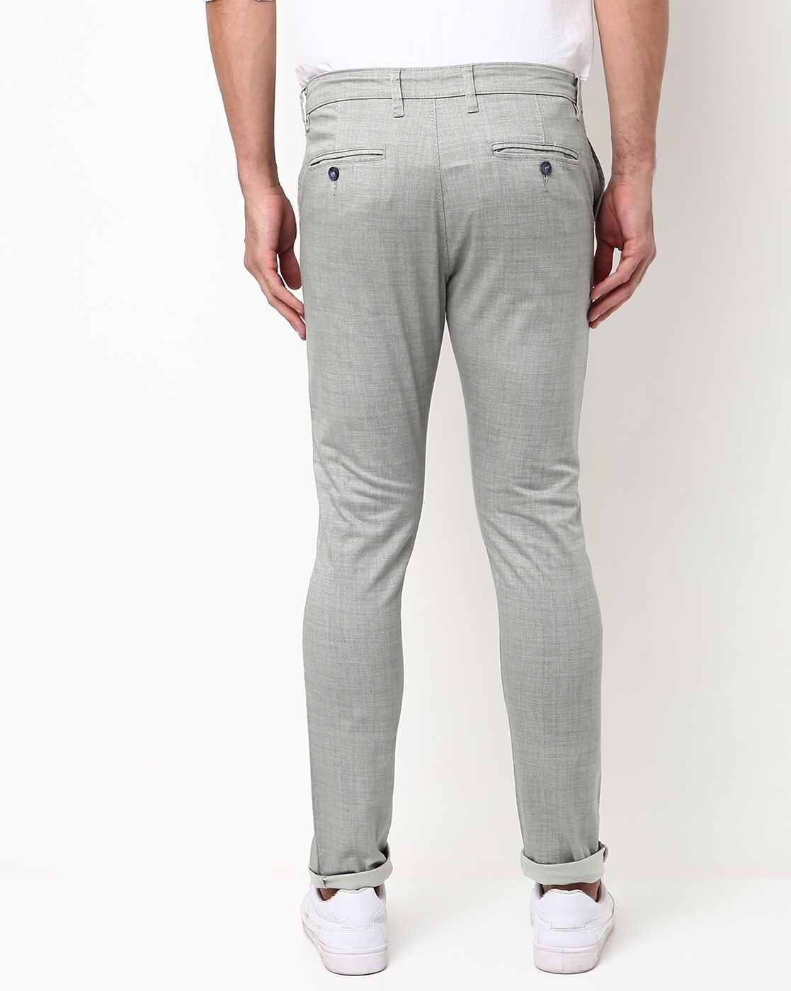 Buy Ed Hardy Men Grey Slim Fit Trousers - Trousers for Men 312171 | Myntra