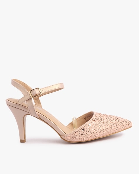 Glamorous Wide Fit barely there heeled sandals in rose gold | ASOS