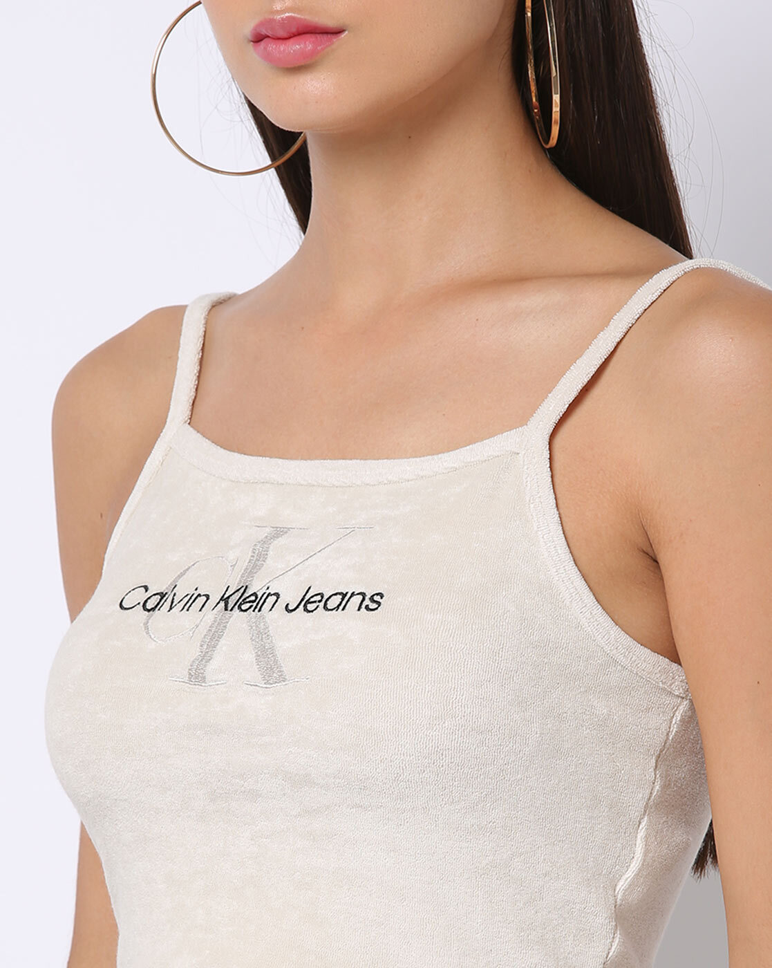 Pegasi Monogram Knit Crop Top - Beige L