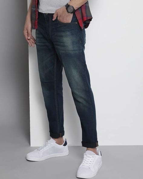 The Indian Garage Co Men Heavily Washed Carrot Fit Jeans