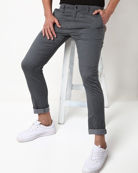 Buy Grey Trousers & Pants for Men by MONTE BIANCO Online