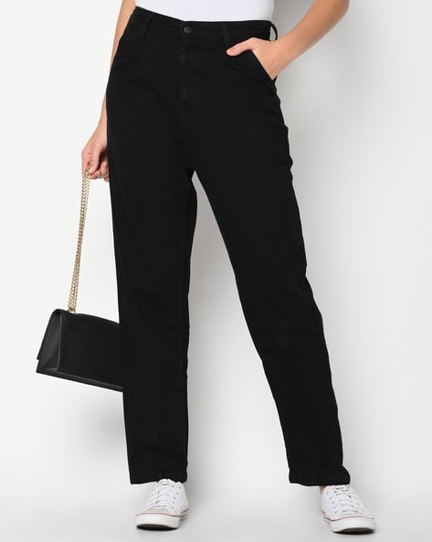 High waisted 2024 black boyfriend jeans