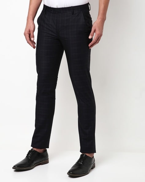Peter England Men Blue Check Slim Fit Formal Trousers: Buy Peter England  Men Blue Check Slim Fit Formal Trousers Online at Best Price in India |  NykaaMan