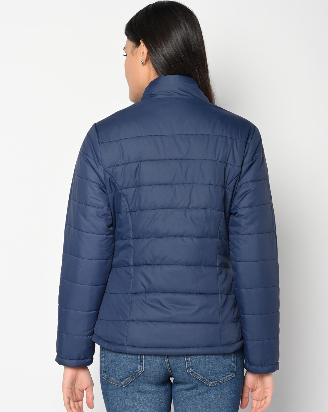 Buy Blue/Black Quilted Reversible Jacket for Women | Status Quo