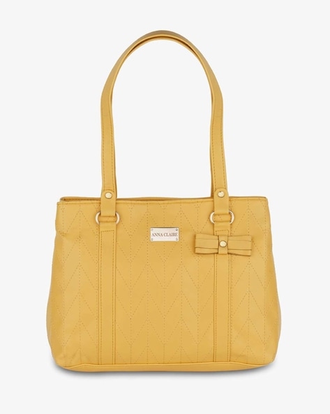 Buy Mochi Womens Synthetic Yellow Satchel Bags (One Size) at Amazon.in