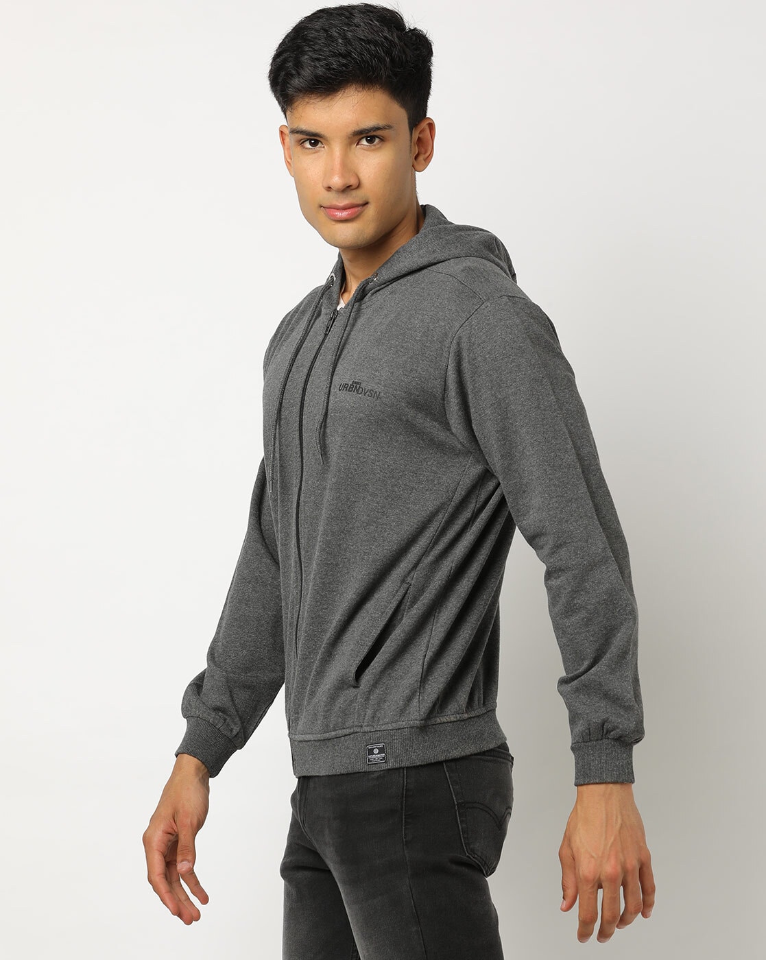 D.GNAK Lace-up Hoodie in Black for Men