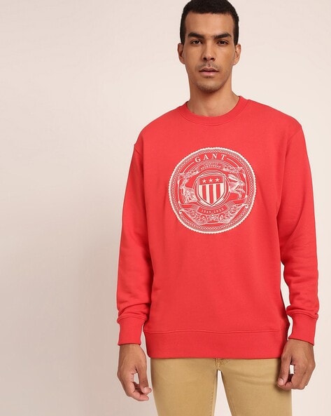 Red crewneck sweatshirt on sale mens