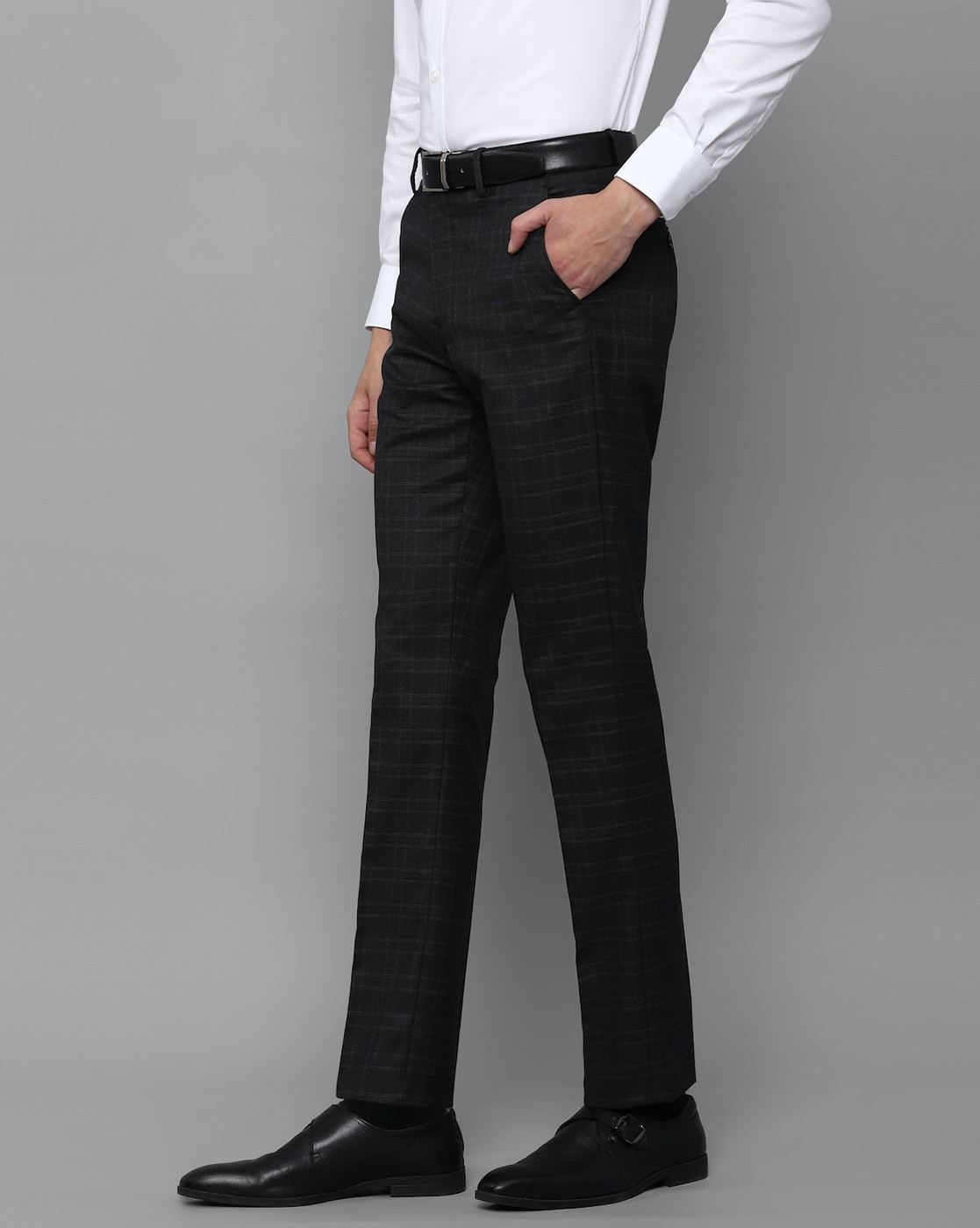 LOUIS PHILIPPE Solid Slim Tapered Trousers | Lifestyle Stores |  Intermediate Ring Road | Bengaluru