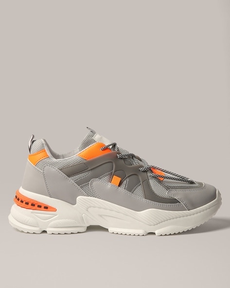 Orange and best sale gray sneakers